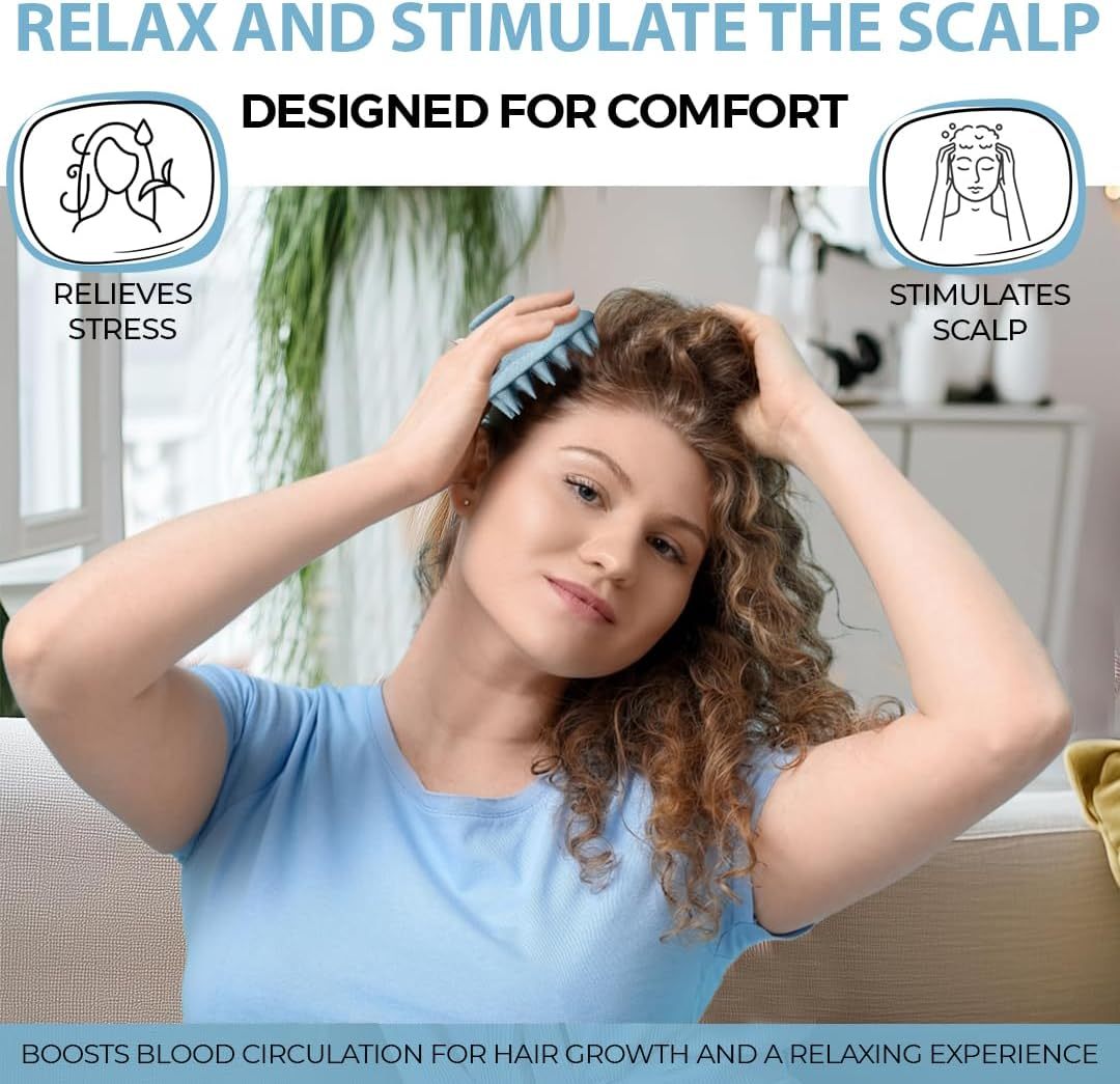 Silicon Scalp Massager Shampoo Brush Scrubber