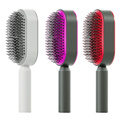 Self Cleaning Hair Brush For Women Massage Scalp Comb Anti-Static Hairbrush