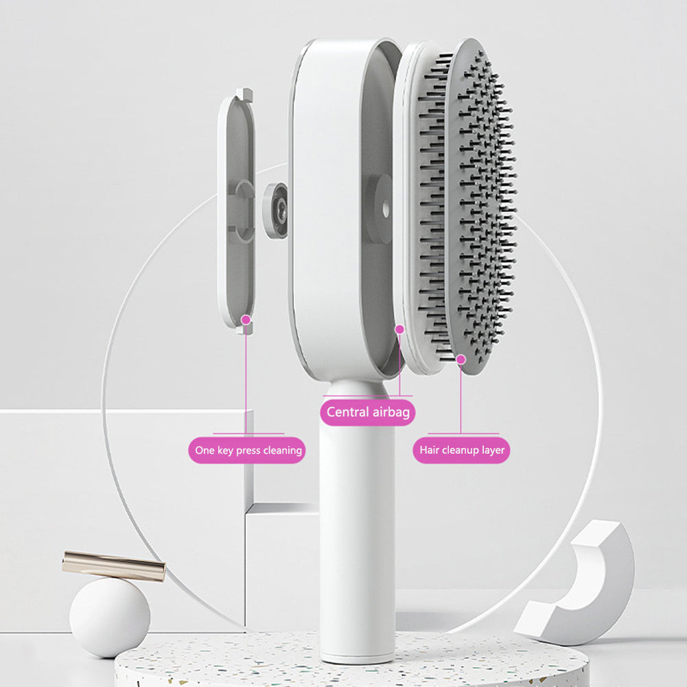Self Cleaning Hair Brush For Women Massage Scalp Comb Anti-Static Hairbrush